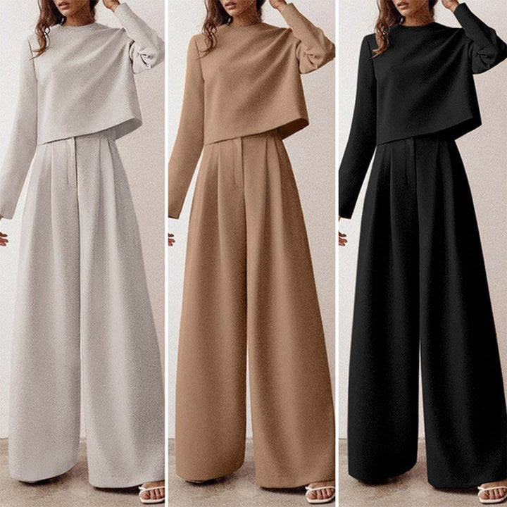 Elegante completo a due pezzi con pantaloni palazzo