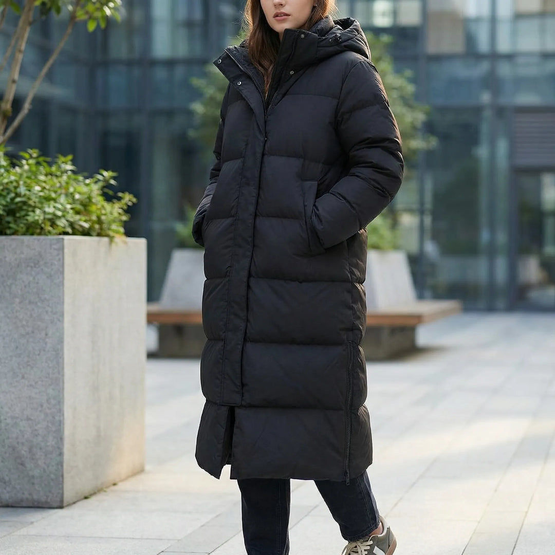 Arcova - Parka imbottito lungo con cappuccio da donna