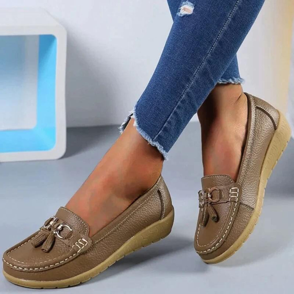 Loafers a cuneo retro da donna