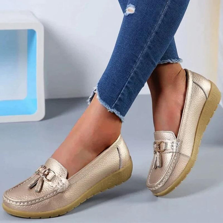 Loafers a cuneo retro da donna