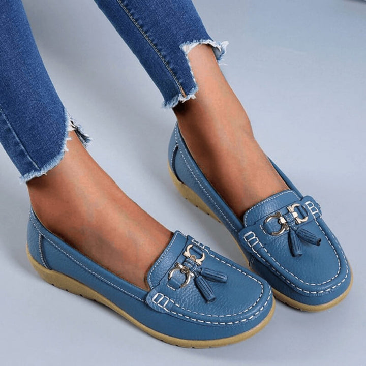 Loafers a cuneo retro da donna