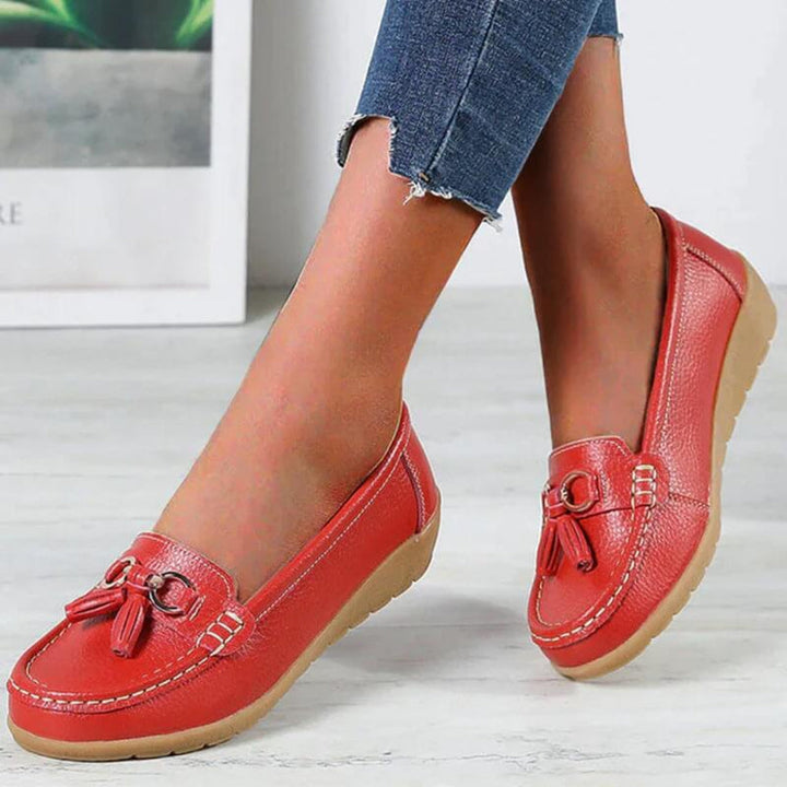 Loafers a cuneo retro da donna