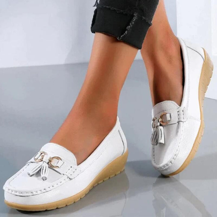 Loafers a cuneo retro da donna