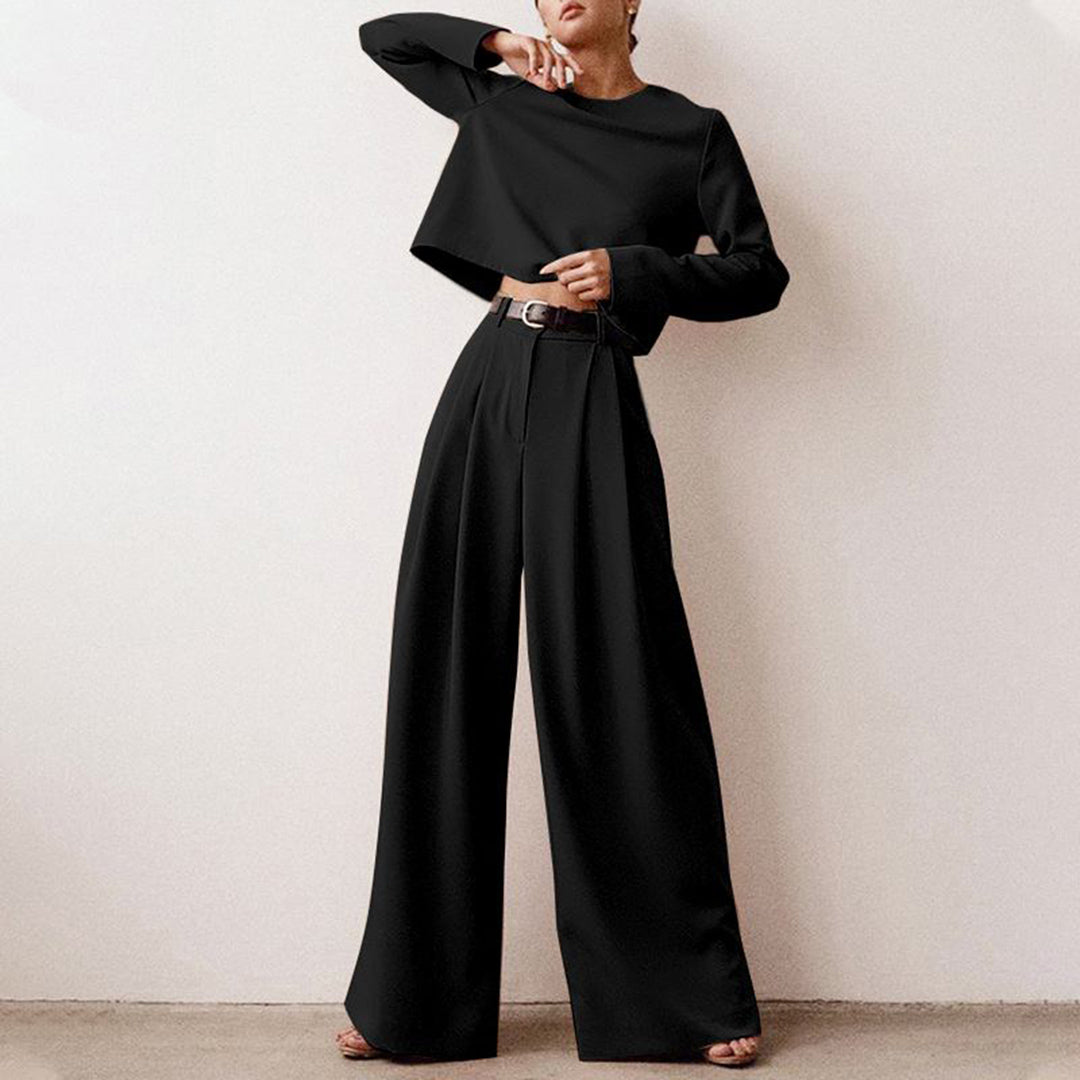 Elegante completo a due pezzi con pantaloni palazzo