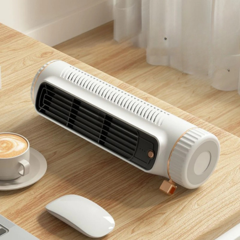 Turmventilator ohne Rotorblätter, tragbar – Leiser USB Akku Ventilator, Mini Luftkühler