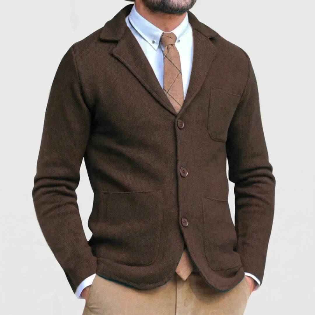 BlazKnox - Blazer in maglia con revers a tacca