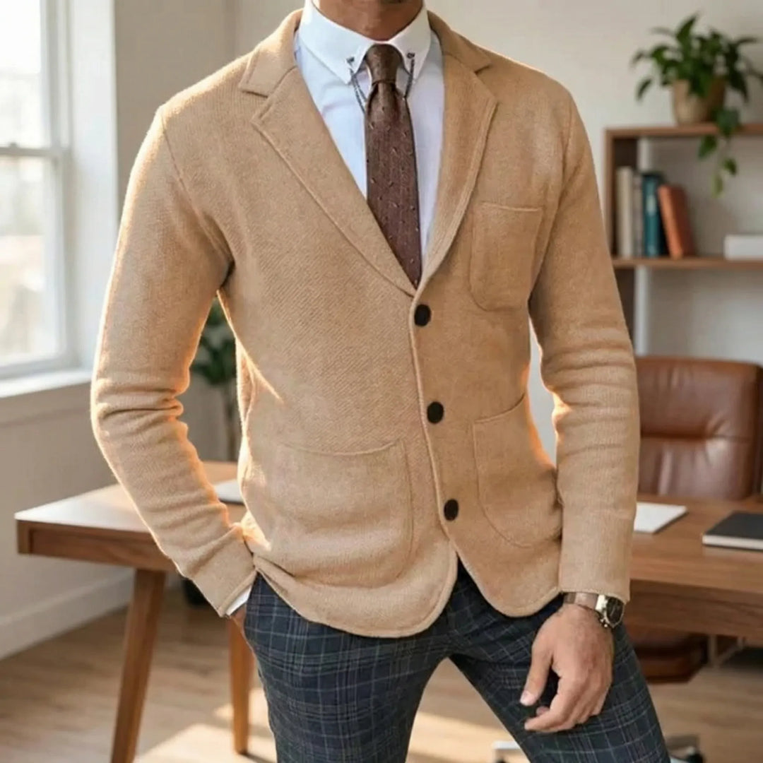BlazKnox - Blazer in maglia con revers a tacca