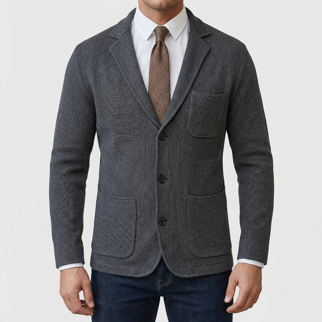 BlazKnox - Blazer in maglia con revers a tacca