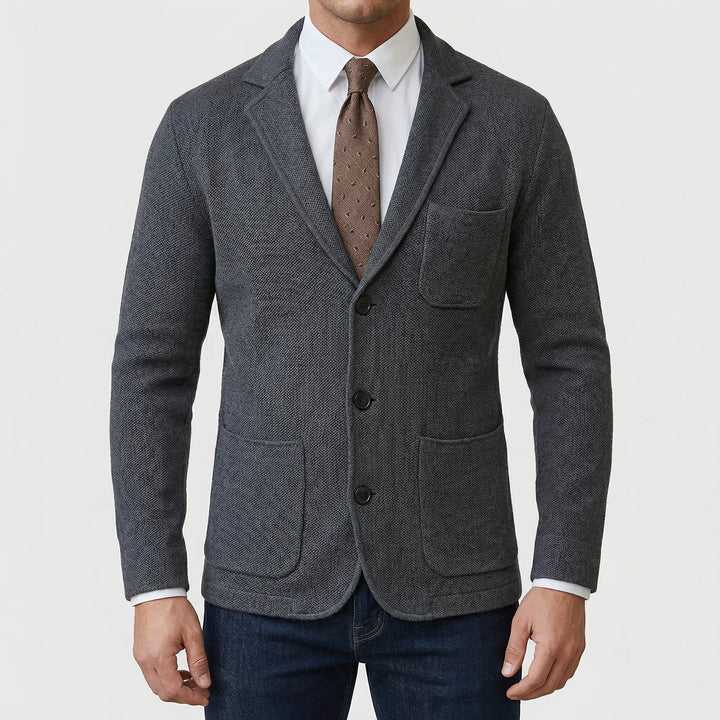 BlazKnox - Blazer in maglia con revers a tacca