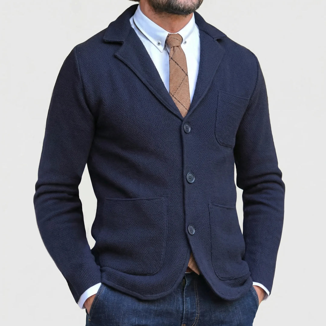 BlazKnox - Blazer in maglia con revers a tacca