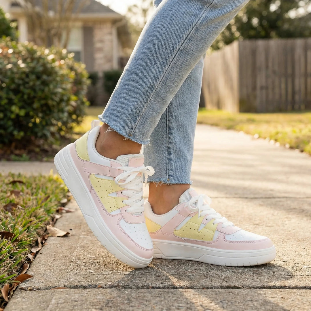 Bloompace - Sneakers basse stringate a blocchi di colore