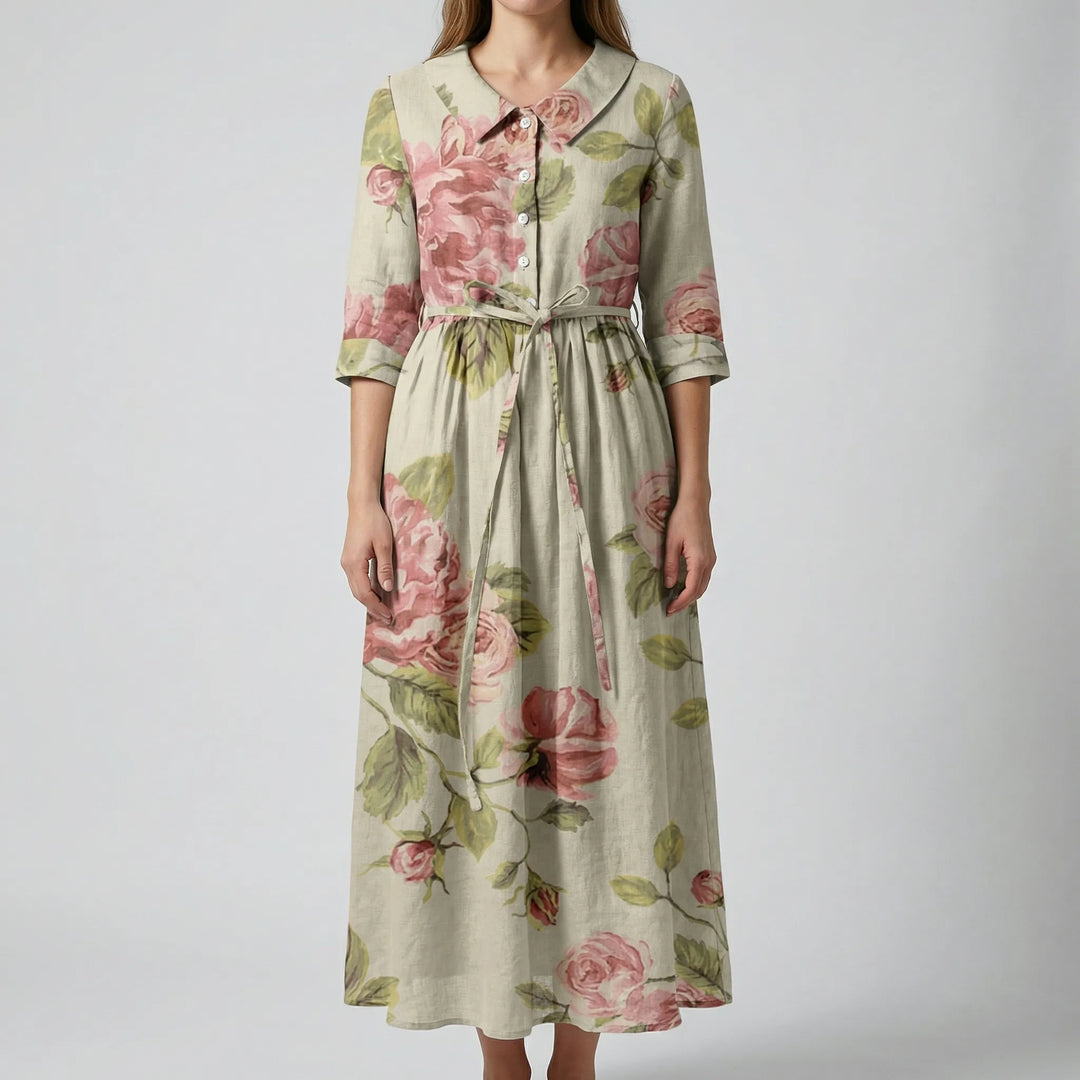 Blosoria - Abito midi con stampa floreale vintage