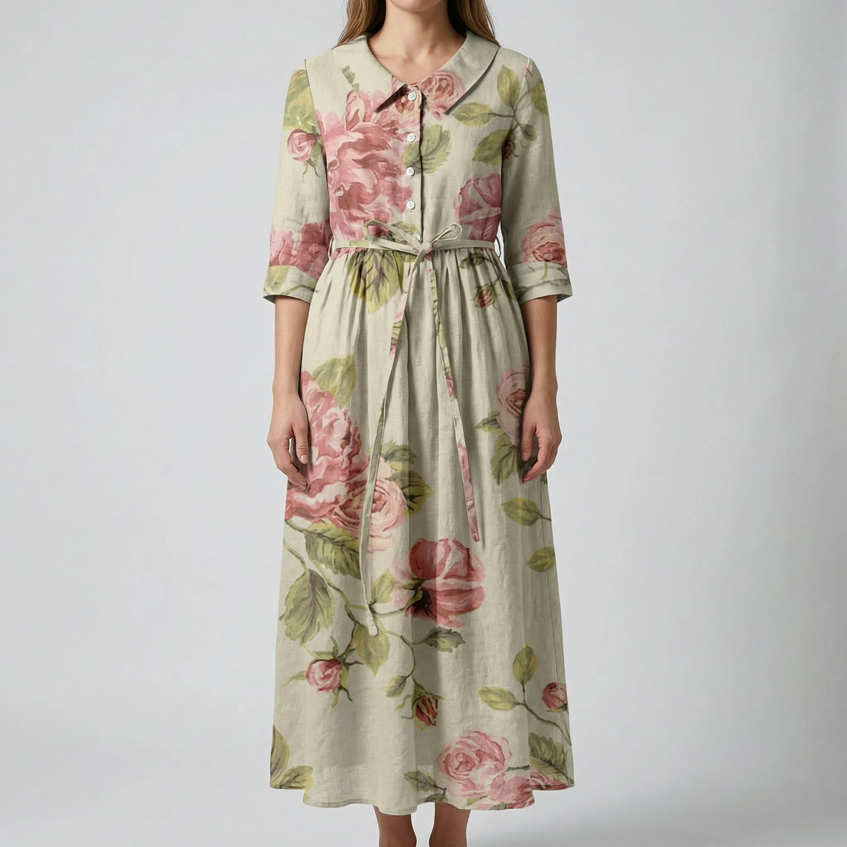 Abito Midi Floreale Vintage da Donna