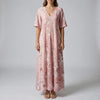 Abito Maxi V-Collo Floreale Donna