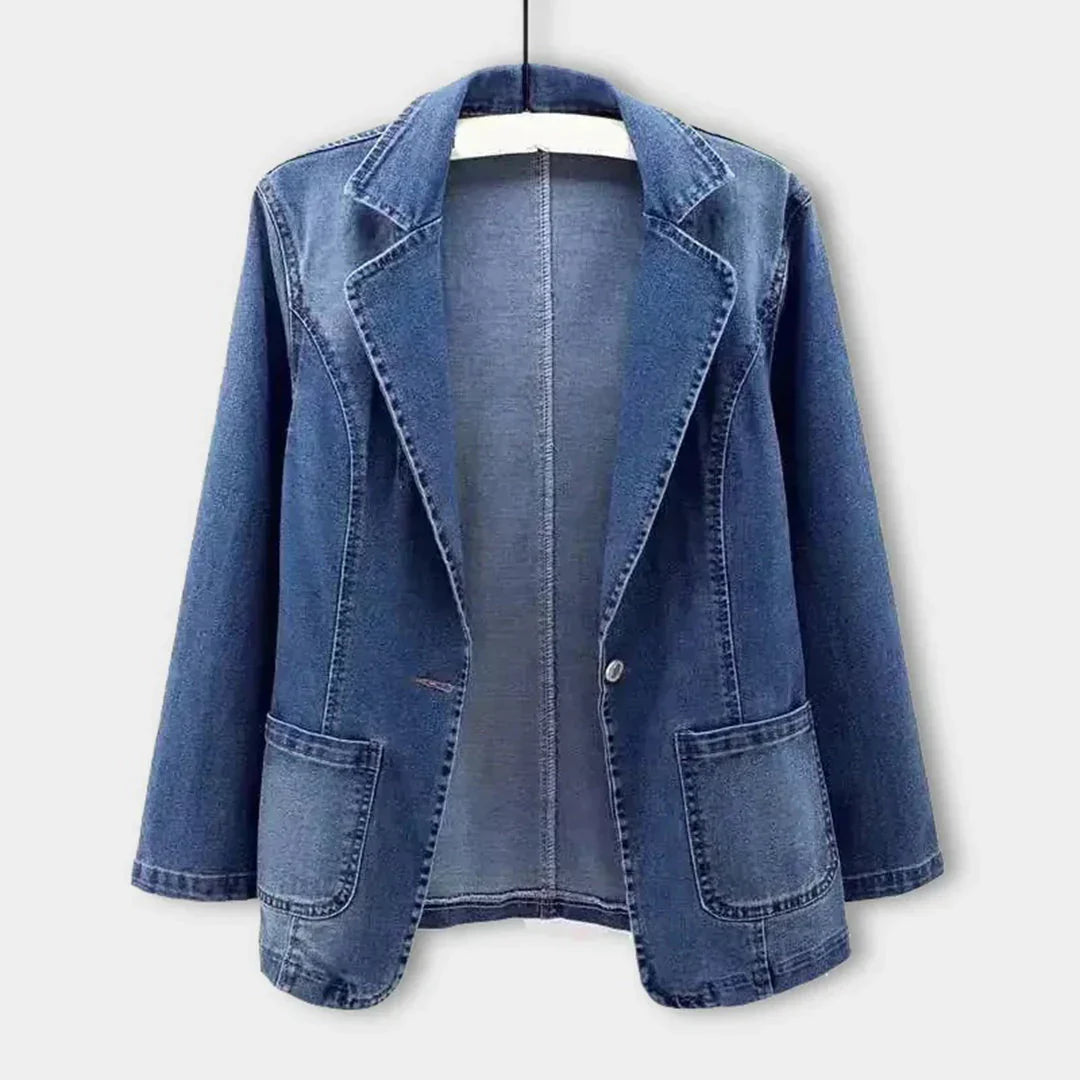 Blazer in Denim Urban Edge con Taglio Classico
