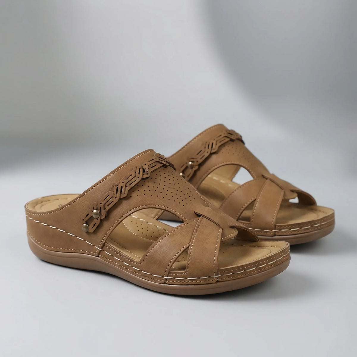 Sandali con zeppa da donna in stile bohémien, altezza 4,5 cm