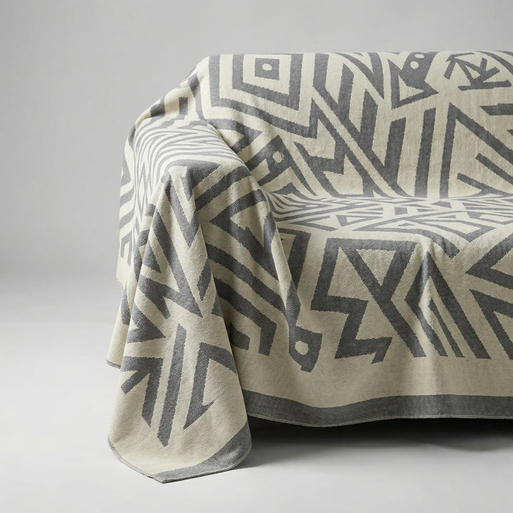 Bohovra - Plaid da divano con motivo geometrico bohémien