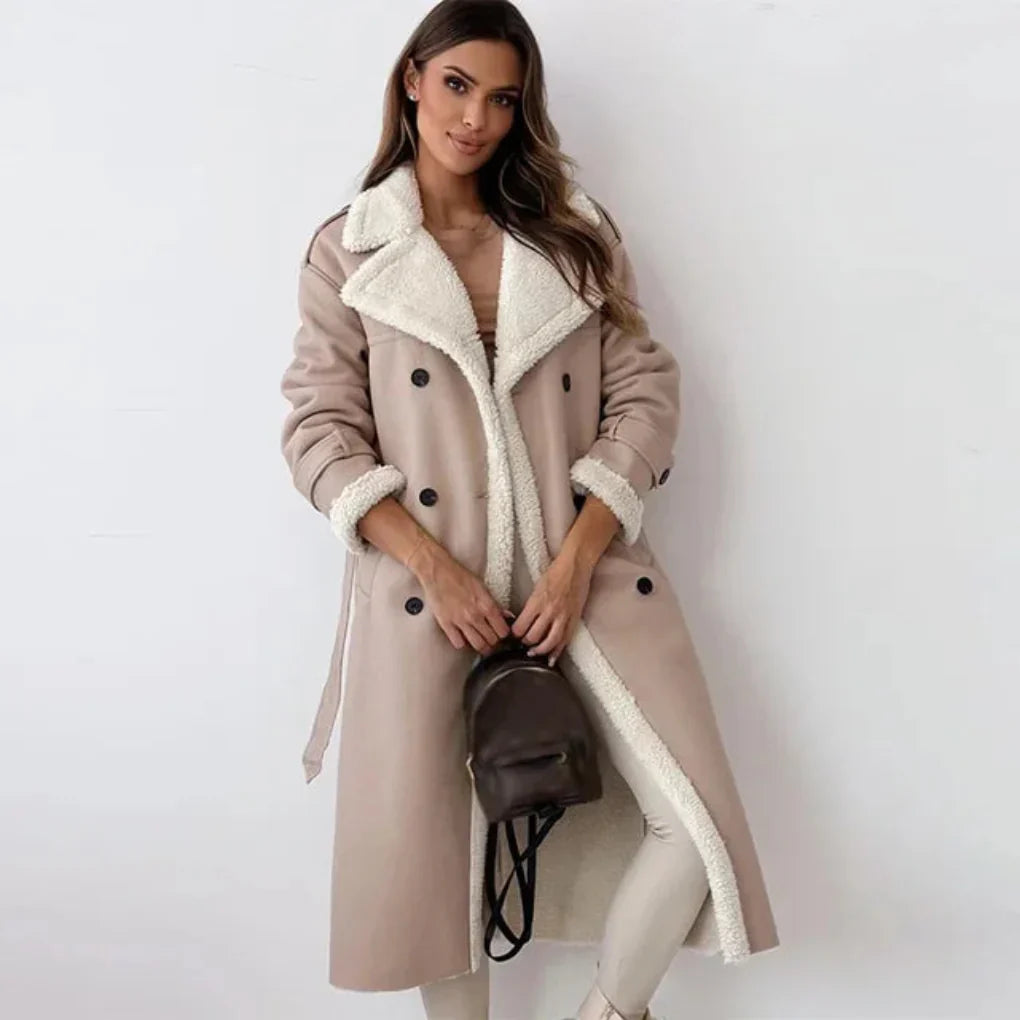 Cappotto lungo con bottoni da donna