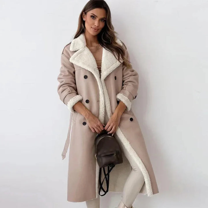 Cappotto lungo con bottoni da donna