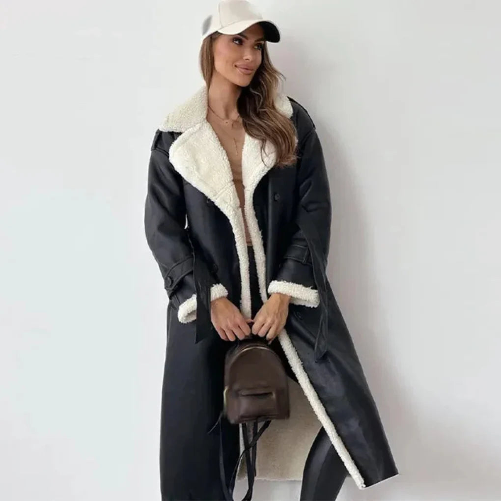 Cappotto lungo con bottoni da donna