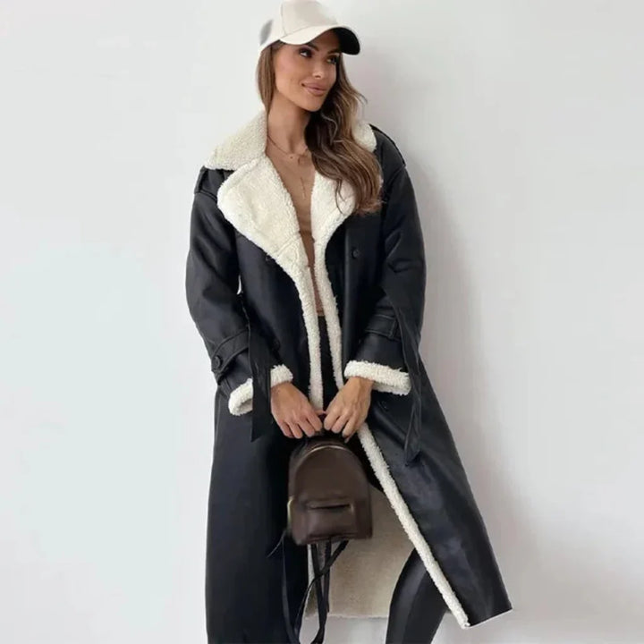 Cappotto lungo con bottoni da donna