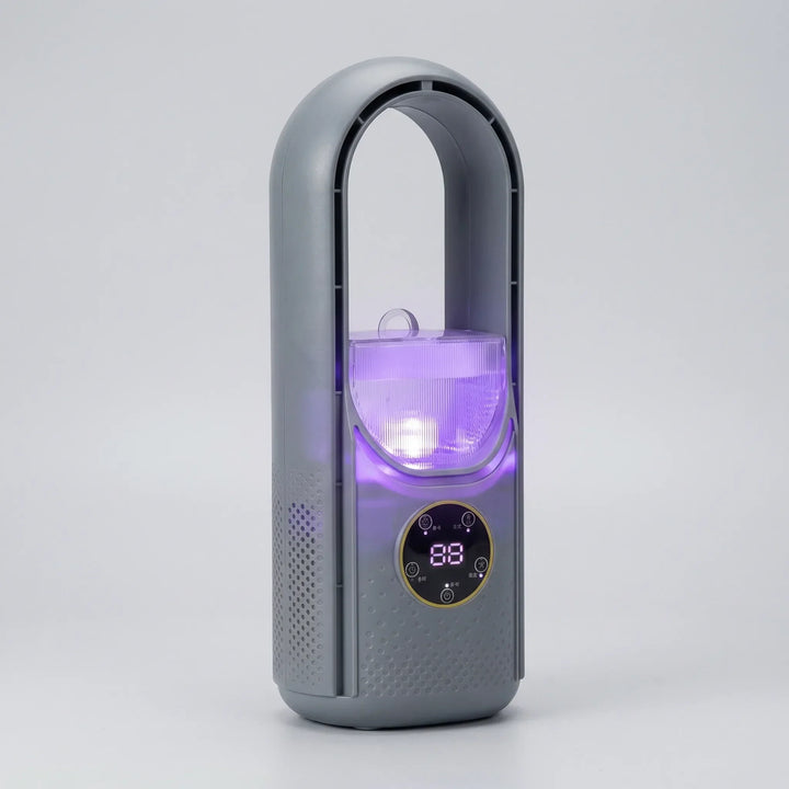 Brezulo - Ventilatore da tavolo portatile senza pale con luce notturna