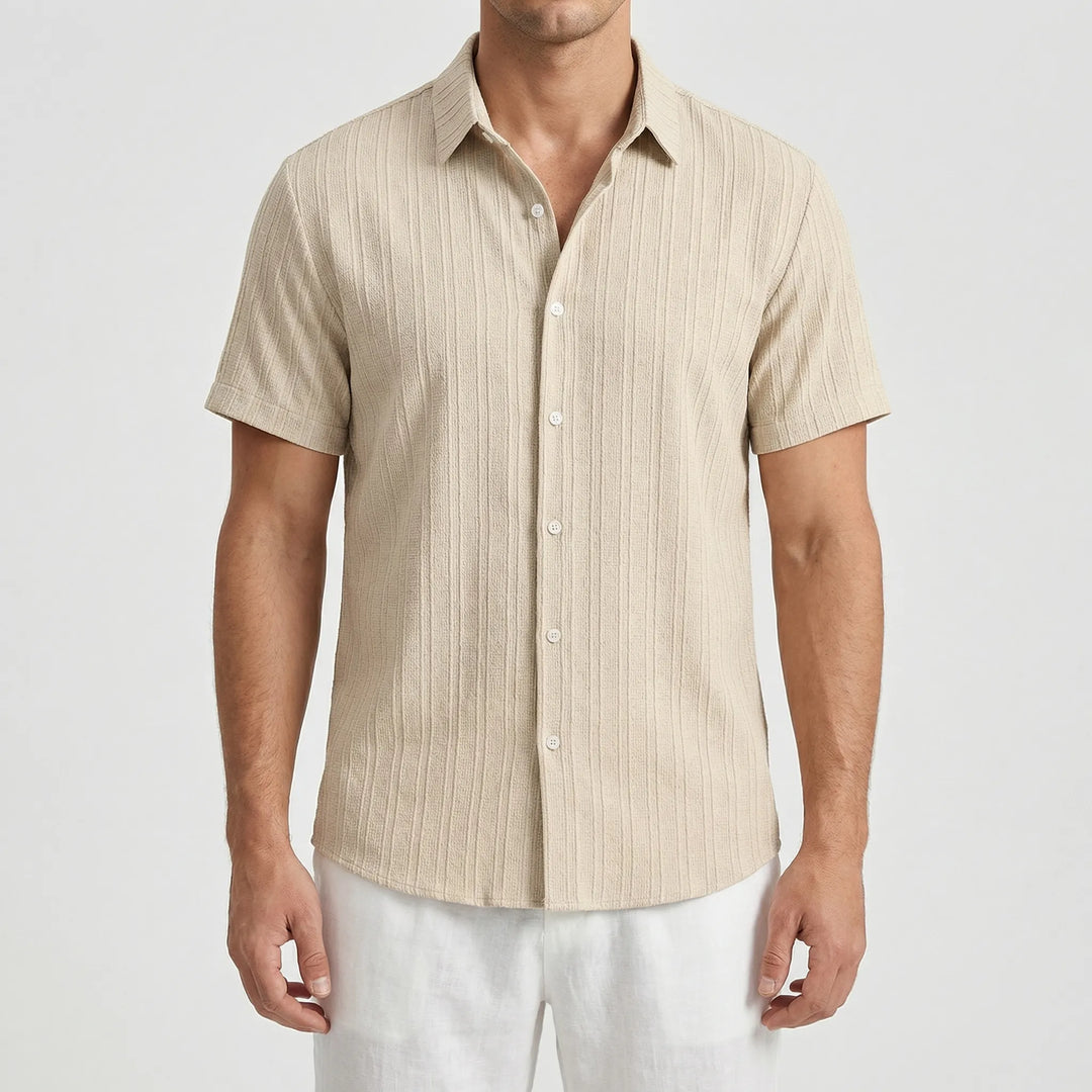 Brezzol - Camicia da uomo a maniche corte con bottoni