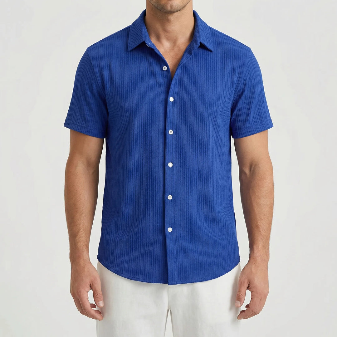 Brezzol - Camicia da uomo a maniche corte con bottoni