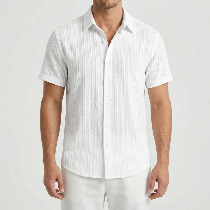 Brezzol - Camicia da uomo a maniche corte con bottoni
