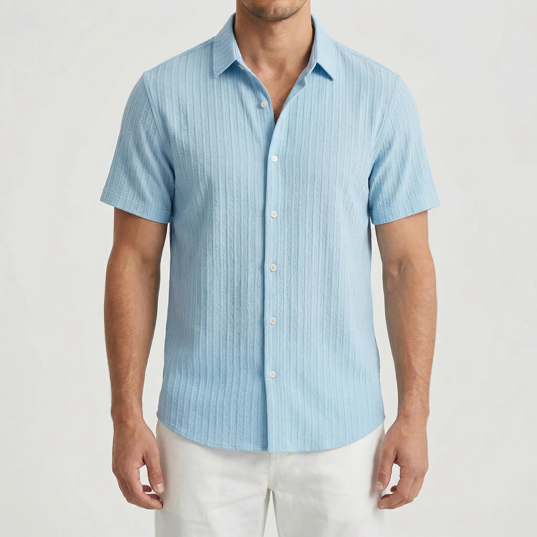 Brezzol - Camicia da uomo a maniche corte con bottoni