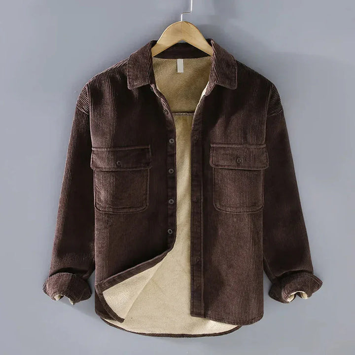 Camicia in velluto a coste: camicia da uomo calda, vintage e casual