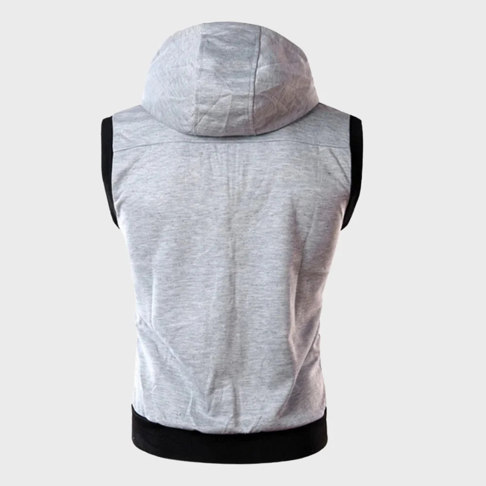 Gilet senza maniche con cappuccio da uomo