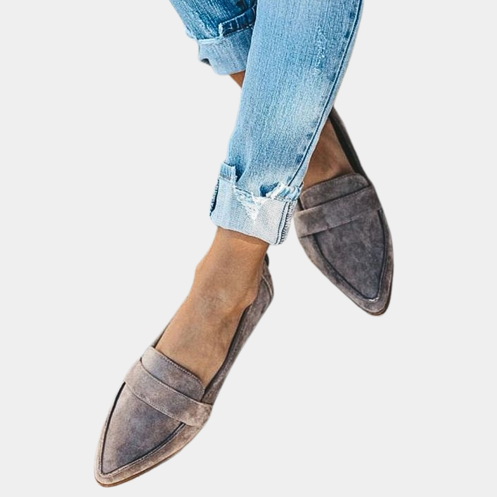 Mocassini slip-on effetto scamosciato da donna