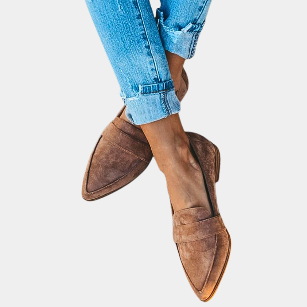 Mocassini slip-on effetto scamosciato da donna