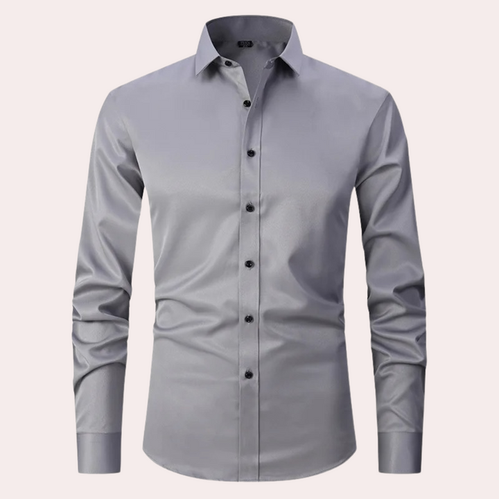 Elias – Camicia elasticizzata e che non necessita di stiratura da uomo