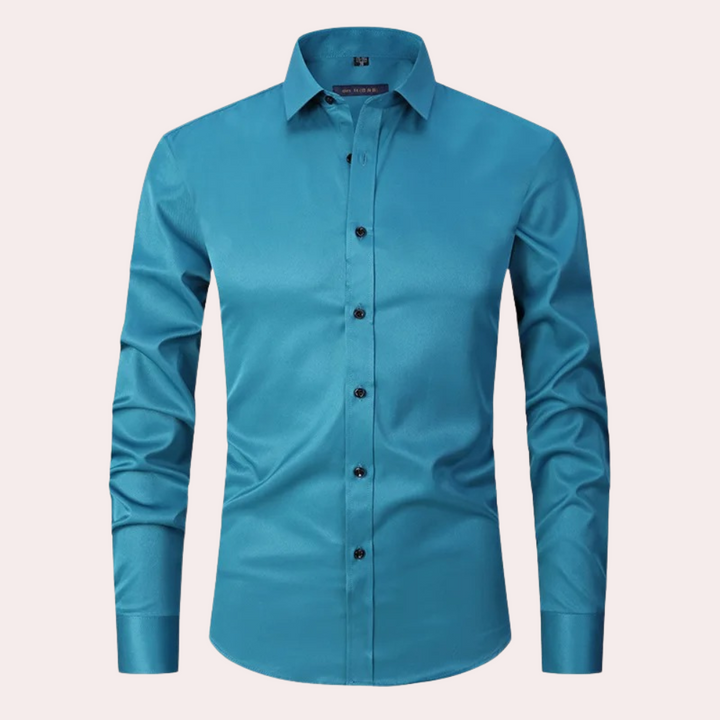 Elias – Camicia elasticizzata e che non necessita di stiratura da uomo