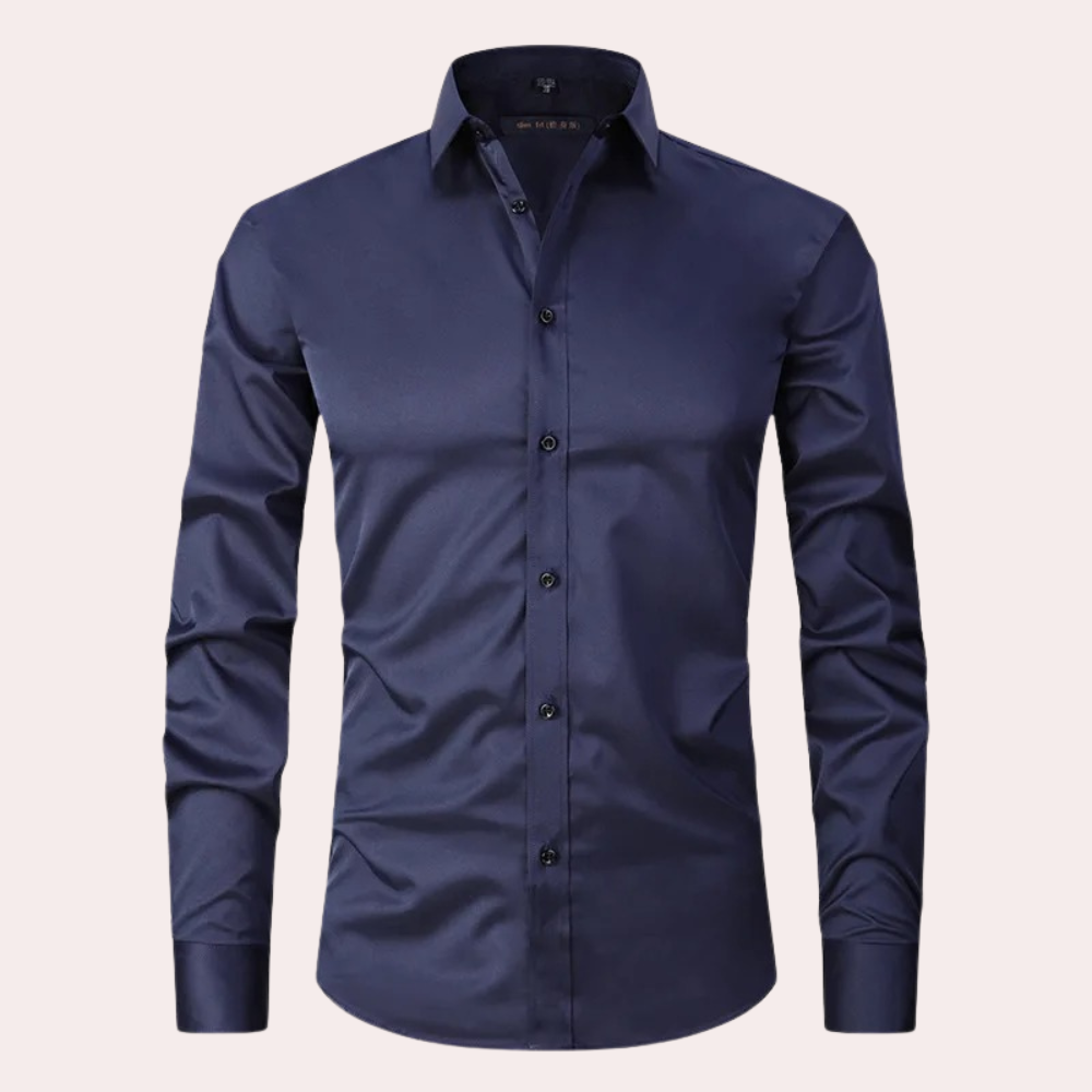 Elias – Camicia elasticizzata e che non necessita di stiratura da uomo