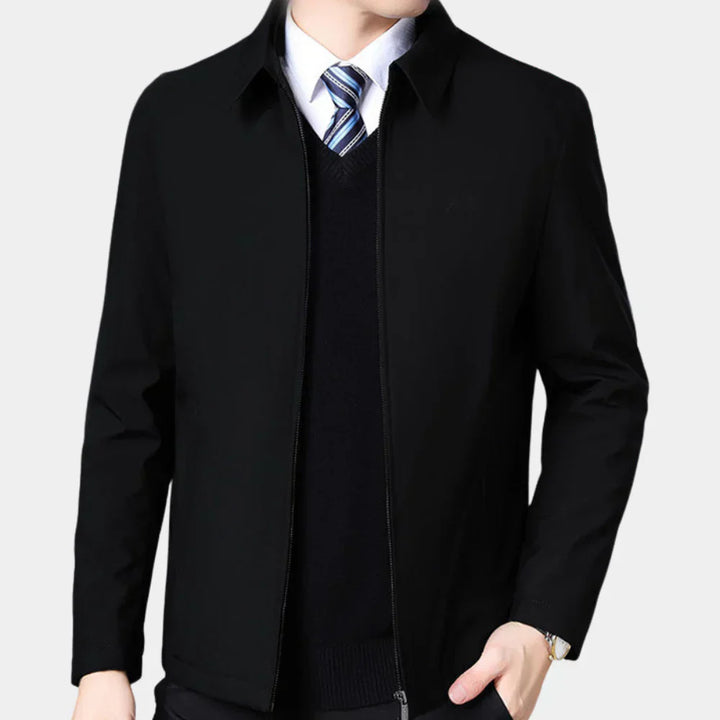 Giacca Autunnale Uomo con Zip e Collo Classico