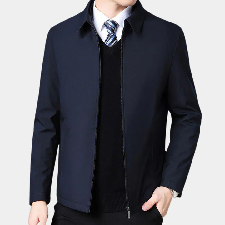 Giacca Autunnale Uomo con Zip e Collo Classico