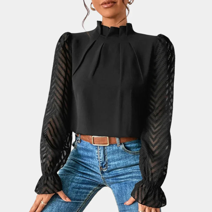 Elegante top a maniche lunghe da donna