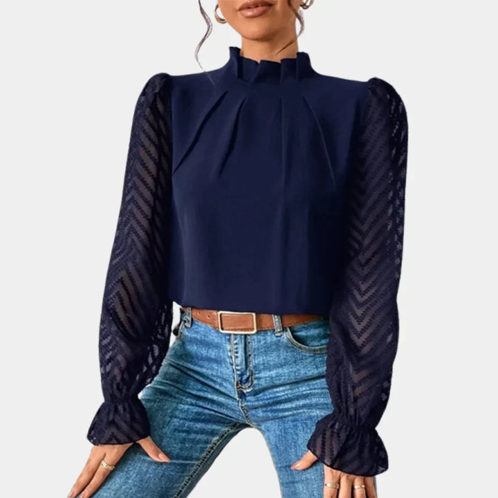 Elegante top a maniche lunghe da donna