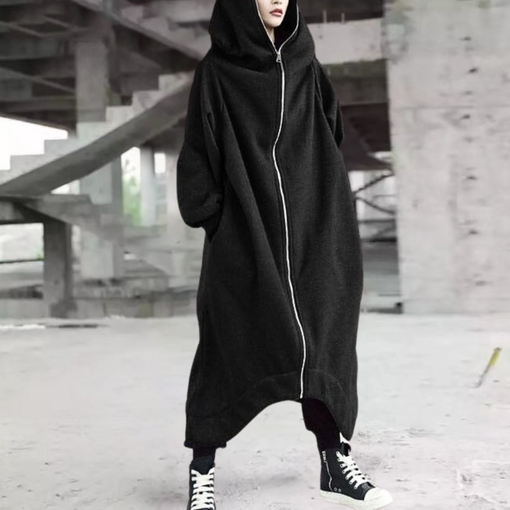 Cappotto da donna oversize con cappuccio e cerniera: eleganza e comfort per ogni stagione