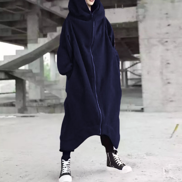 Cappotto da donna oversize con cappuccio e cerniera: eleganza e comfort per ogni stagione