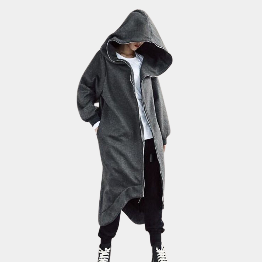 Cappotto da donna oversize con cappuccio e cerniera: eleganza e comfort per ogni stagione