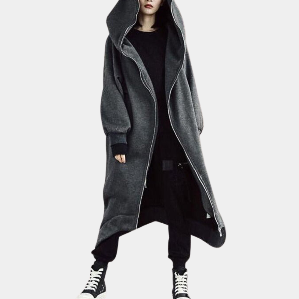Cappotto da donna oversize con cappuccio e cerniera: eleganza e comfort per ogni stagione