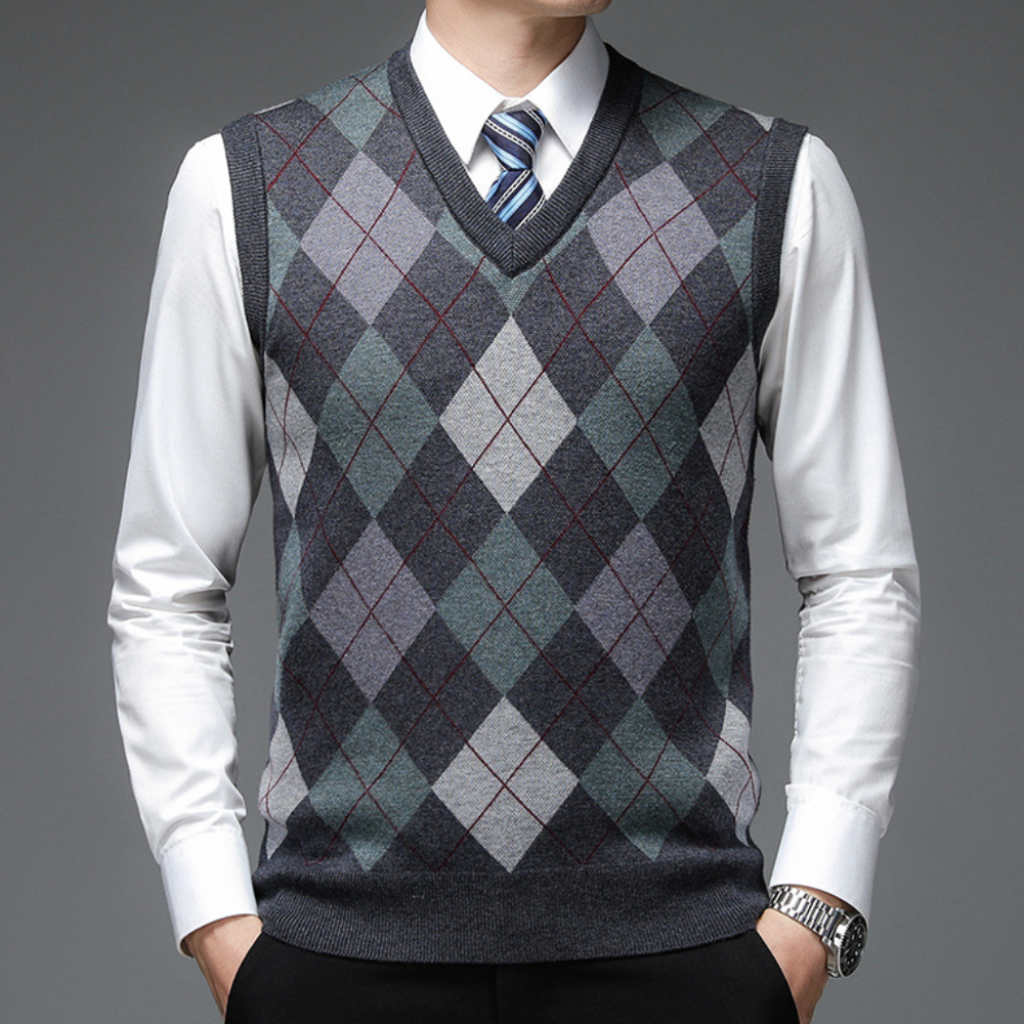 Maglione Senza Maniche V-Collo per Uomini