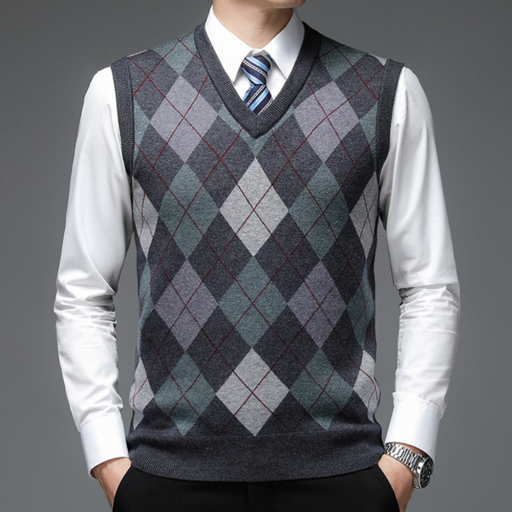 Maglione Senza Maniche V-Collo per Uomini