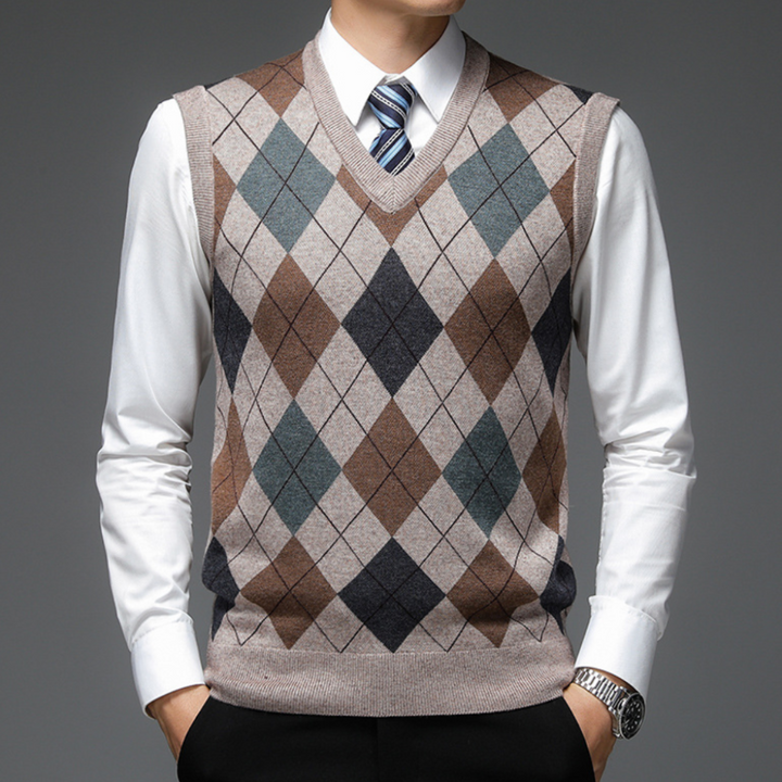 Maglione Senza Maniche V-Collo per Uomini