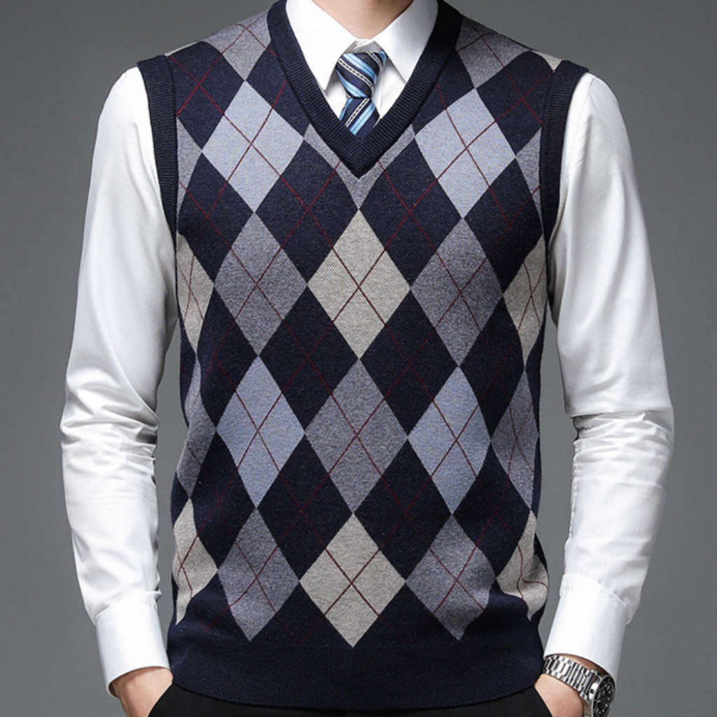 Maglione Senza Maniche V-Collo per Uomini