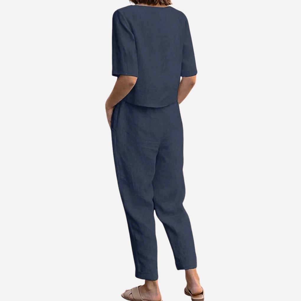 Completo coordinato top e pantaloni da donna